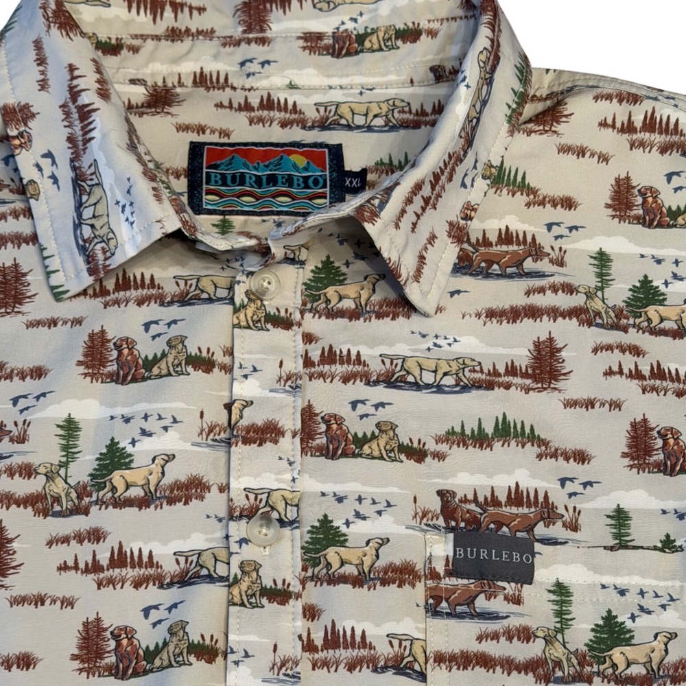 Burlebo Duck + Dog Performance Button-Up Shirt Men's Size XXL Outdoors Hunting